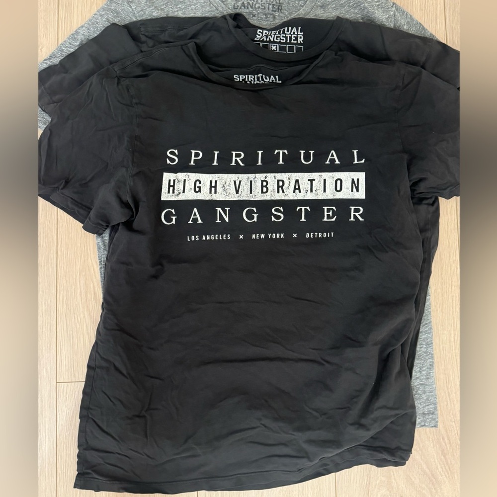 Spiritual Gangster Men's Black Logo Crewneck T‑Shirts - LOT OF 6 - Size Medium - Picture 7 of 8